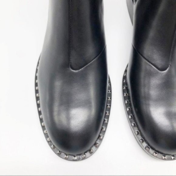 ASH Wino Black Leather Studded Chelsea Boot 37 - Picture 4 of 8